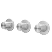 IVY Concord Partie de finition - pour thermostat encastrable - 3 robinets d'arrêt - symétrie - rosaces rondes - Inox 316 - Inox brossé SW1030923