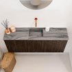Mondiaz JOYA-DLUX 100cm toiletmeubel - kleur Walnut - Wastafel FAYE positie Midden Zonder kraangat kleur Sombra. SW1424734