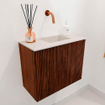 Mondiaz JOYA-DLUX Meuble de toilette 50cm - couleur Ruby - Vasque FAYE position Droite Sans trou de robinet couleur Meli SW1425336