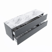 MONDIAZ VICA-DLUX Ensemble meuble de salle de bains - 150cm - meuble bas plata - 2 tiroirs - lavabo encastré cloud double - sans trous de robinet - version haute 60cm - glace SW1088369