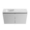 MONDIAZ TURE-DLUX Meuble toilette - 80cm - Plata - EDEN - vasque Opalo - position gauche - sans trou de robinet SW1105186