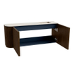 Mondiaz JOYA-DLUX 101.6cm toiletmeubel - ronding links kleur Walnut - Wastafel FAYE positie Rechts 1 kraangat kleur Meli. SW1424442