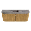 Mondiaz JOYA-DLUX 103.2cm toiletmeubel - ronding links en rechts kleur Oak - Wastafel FAYE positie Midden Zonder kraangat kleur Sombra. SW1424307