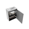 MONDIAZ TURE-DLUX Meuble de toilettes 40 cm Plata. EDEN lavabo Opalo position à droite. Sans trou de robinet. SW1104488
