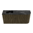 Mondiaz JOYA-DLUX Meuble de salle de bains 91,6cm - arrondi droit couleur Shadow - Vasque FAYE position Gauche Sans trou de robinet couleur Lava SW1422880