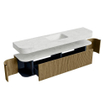 MONDIAZ THOR-DLUX 200cm meuble de salle de bains arrondi gauche + droite couleur Shadow avec 2 tiroirs et 2 portes. Vasque suspendue CLOUD Milieu sans trou de robinet couleur Opalo. SW1467043