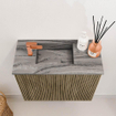 Mondiaz JOYA-DLUX 50cm toiletmeubel - kleur Dusk - Wastafel FAYE positie Links 1 kraangat kleur Sombra. SW1426118