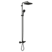 Grohe Tempesta 250 Cube Douche pluie - 164.1cm - pomme de douche 25cm - douchette carrée - 2 jets - thermostatique - noir mat SW1077294
