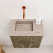 Mondiaz JOYA-DLUX 40cm meuble de toilette - couleur Dusk - Lavabo FAYE position Gauche Sans trou de robinet couleur Saba. SW1426038