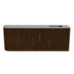Mondiaz JOYA-DLUX Meuble de salle de bains - 111,6cm - arrondi gauche couleur Walnut - Vasque FAYE position Droite 1 trou de robinet couleur Oza SW1424630