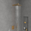 Villeroy & Boch Universal Showers hoofddouche - 25cm - vierkant - Brushed Gold (goud) SW974327