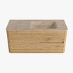 Mondiaz CIRO-DLUX Badkamermeubelset - 110x45x50cm - Solid surface wastafel Arena - 1 wasbak Rechts - zonder kraangaten - 2 lades - Oak SW1531357