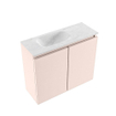 MONDIAZ TURE-DLUX Meuble toilette - 60cm - Rosee - EDEN - vasque Opalo - position gauche - sans trou de robinet SW1104493