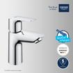 GROHE QuickFix Start Edge S-size ensemble de robinet mélangeur économiseur d'eau chrome SW705163