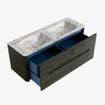 Mondiaz CIRO-DLUX Ensemble de meubles de salle de bains - 130x45x50cm - Lavabo solid surface Glace - 2 vasques Double - 2 trous de robinet - 4 tiroirs - Shadow SW1532237