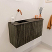 Mondiaz JOYA-DLUX 81.6cm toiletmeubel - ronding rechts kleur Shadow - Wastafel FAYE positie Links Zonder kraangat kleur Lava. SW1422875