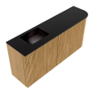 Mondiaz JOYA 91.6cm toiletmeubel - ronding rechts kleur Oak - Wastafel FAYE positie Links Zonder kraangat kleur Urban. SW1421272