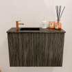 Mondiaz JOYA-DLUX 60cm toiletmeubel - kleur Shadow - Wastafel FAYE positie Links 1 kraangat kleur Lava. SW1422842