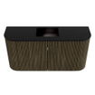 Mondiaz JOYA 83.2cm meuble de salle de bains - arrondi gauche et droite couleur Shadow - Vasque FAYE position Milieu Sans trou de robinet couleur Urban SW1421525