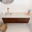 Mondiaz JOYA-DLUX 100cm toiletmeubel - kleur Ruby - Wastafel FAYE positie Links Zonder kraangat kleur Opalo. SW1423756