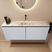 MONDIAZ TURE-DLUX Meuble toilette - 120cm - Clay - EDEN - vasque Glace - position centrale - sans trou de robinet SW1103289