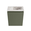 MONDIAZ TURE-DLUX Meuble toilette - 40cm - Army - EDEN - vasque Glace - position droite - sans trou de robinet SW1103183