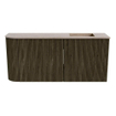 Mondiaz JOYA-DLUX 91.6cm meuble de toilette - arrondi gauche couleur Shadow - Vasque FAYE position Droite 1 trou de robinet couleur Saba. SW1425150