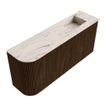 Mondiaz JOYA-DLUX 91.6cm toiletmeubel - ronding links kleur Walnut - Wastafel FAYE positie Rechts 1 kraangat kleur Nata. SW1424532