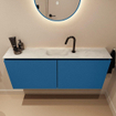 MONDIAZ TURE-DLUX Meuble de toilettes 120 cm Jeans. EDEN lavabo Opalo position milieu. Avec 1 trou de robinet. SW1104386