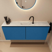 MONDIAZ TURE-DLUX Meuble toilette - 120cm - Jeans - EDEN - vasque Opalo - position centrale - 1 trou de robinet SW1104386