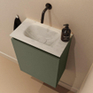 MONDIAZ TURE-DLUX Meuble toilette - 40cm - Army - EDEN - vasque Opalo - position centrale - sans trou de robinet SW1104164