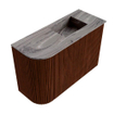 Mondiaz JOYA-DLUX Meuble de salle de bains - 61,6cm - arrondi gauche couleur Ruby - Vasque FAYE position Droite Sans trou de robinet couleur Sombra SW1425695