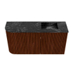 Mondiaz JOYA-DLUX Meuble de toilette 81.6cm - arrondi gauche couleur Ruby - Vasque FAYE position Droite 1 trou de robinet couleur Lava. SW1423642