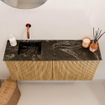 Mondiaz JOYA-DLUX 90cm meuble de toilette - couleur Chêne - Vasque FAYE position Gauche Sans trou de robinet couleur Lava SW1422071