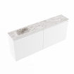 MONDIAZ TURE-DLUX Meuble toilette - 120cm - Talc - EDEN - vasque Glace - position gauche - sans trou de robinet SW1103147