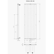 Plieger Perugia Radiateur design vertical 180.6x60.8cm 1070watt raccordment centre Argent métallique 7252826