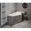 Xenz Lagoon baignoire compacte - 160x75cm - avec trop-plein - sans bonde de vidage - Installation d'angle gauche - Acrylique Blanc SW102948