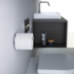 Clou Flat Porte rouleau papier toilette 4.8x4.8x12.1cm chrome SW9746