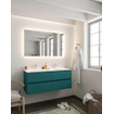ENSEMBLE DE MEUBLE MONDIAZ VICA - 120 cm - 4 tiroirs - lavabo Cloud double - 2 trous de robinet - solid surface smag SW411328