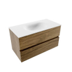 Mondiaz VICA badkameronderkast - 90cm - 2 lades - Moon wastafel Talc - zonder kraangat - Chai SW1187262