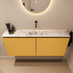 MONDIAZ TURE-DLUX meuble WC 120 cm Ocher. EDEN lavabo Glace position centrale. Sans trou de robinet. SW1103405