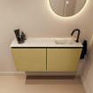 MONDIAZ TURE-DLUX Meuble toilette - 100cm - Oro - EDEN - vasque Ostra - position droite - 1 trou de robinet SW1104981