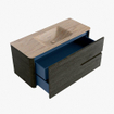 Mondiaz CIRO-DLUX Meuble de salle de bains - 110x45x50cm - vasque solid surface Saba - 1 lavabo central - 1 trou de robinet - 2 tiroirs - Shadow SW1532688