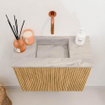 Mondiaz JOYA-DLUX 50cm toiletmeubel - kleur Oak - Wastafel FAYE positie Midden Zonder kraangat kleur Glace. SW1421924