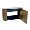 Mondiaz JOYA-DLUX 73.2cm toiletmeubel - ronding links en rechts kleur Dusk - Wastafel FAYE positie Midden Zonder kraangat kleur Glace. SW1423193