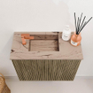 Mondiaz JOYA-DLUX 50cm meuble de salle de bains - couleur Dusk - Vasque FAYE position Gauche 1 trou de robinet couleur Arena. SW1425735