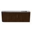 Mondiaz JOYA-DLUX Meuble de salle de bains 111.6cm - arrondi gauche couleur Walnut - Vasque FAYE position Droite Sans trou de robinet couleur Sombra. SW1424761