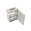 MONDIAZ TURE-DLUX Meuble toilette - 40cm - Linen - EDEN - vasque Glace - position centrale - sans trou de robinet SW1103317