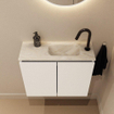 MONDIAZ TURE-DLUX Meuble de toilette 60 cm Talc. Lavabo EDEN Ostra position droite. Avec 1 trou de robinet. SW1104651