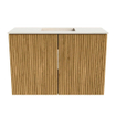 Mondiaz JOYA-DLUX 60cm meuble de toilette - couleur Oak - Vasque FAYE position Milieu Sans trou de robinet couleur Meli. SW1423973